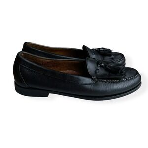 Cole Haan Dress Shoes Black Leather Slip On Tassel Loafers Men's Size 10 D
